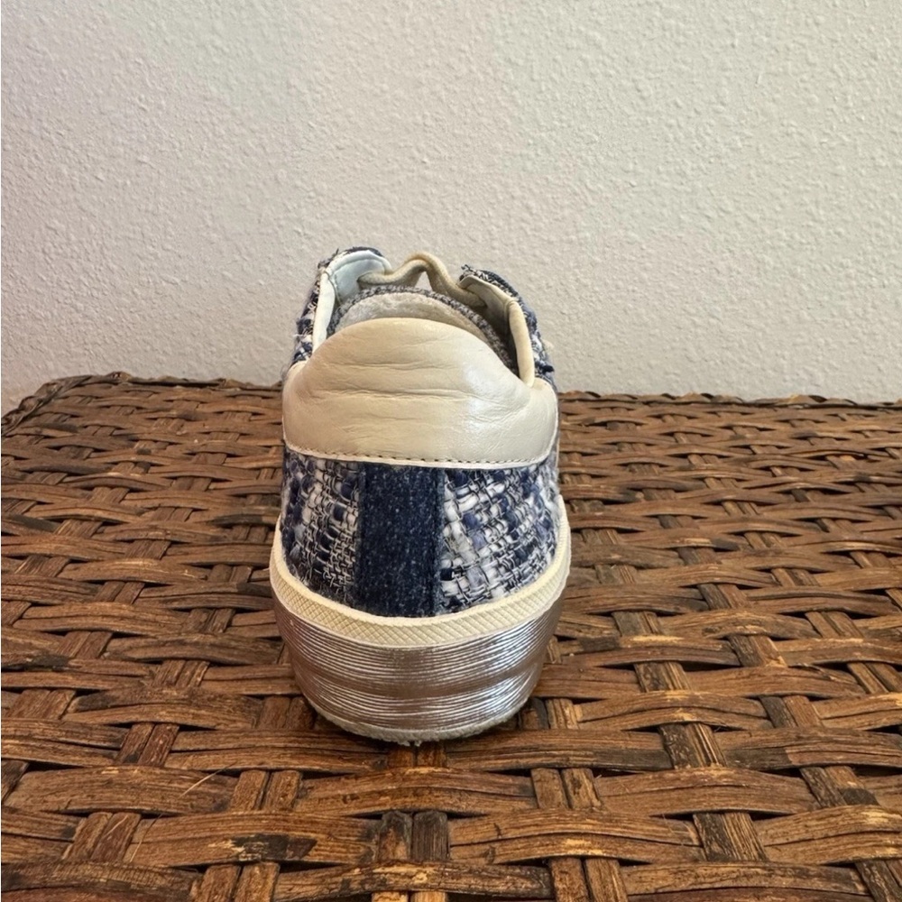 Dolce Vita Womens Zina Woven Lace Up Sneaker Size 7.5 Blue Silver Slip On - Picture 5 of 8